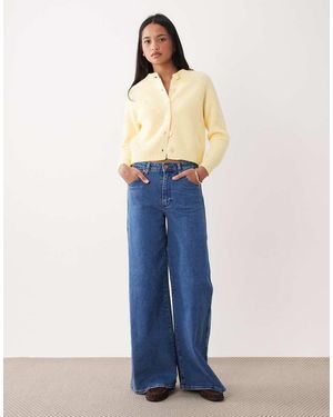 Threadbare Cárdigan Amarillo Limón Con Cuello Redondo De - Neutro
