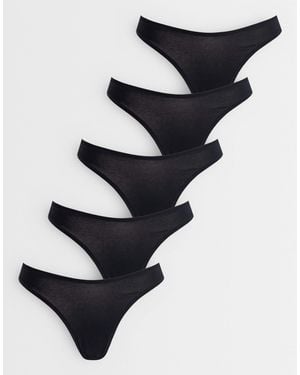 ASOS – 5er-pack tangas - Schwarz