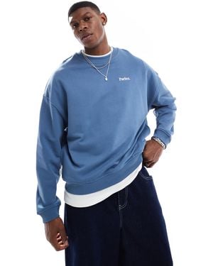 Parlez Vernon Crew Neck Logo Sweatshirt - Blue