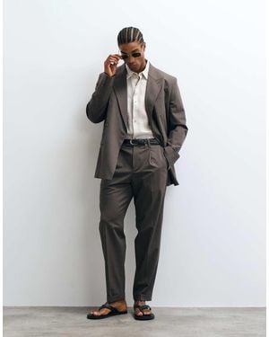 Mango Boston Regular Fit Suit Trouser Co-ord - Grey