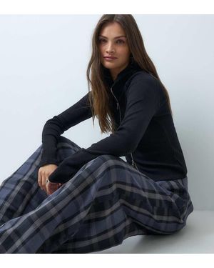 Noisy May Broek Met Hoge Taille En Wijde Pijpen - Blauw