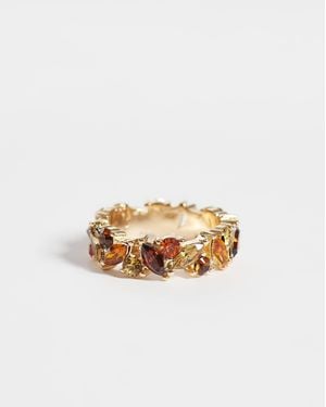 ASOS Ring With Amber Resin - White