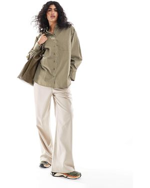 ASOS – gestreiftes oversize-hemd - Natur