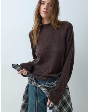 Weekday Jersey De Mezcla De Lana Con Cuello Subido En, En Exclusiva Para Asos-Verde - Negro