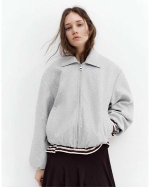 Pull&Bear – weiche ballonjacke - Grau
