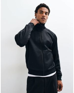 Fred Perry Kombiteil-trainingsjacke mit kontrastierenden tapes, durchgehendem reißverschluss und logo - Blau