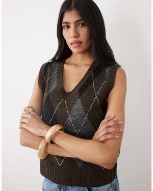 Cotton On V Neck Slouch Vest - Brown