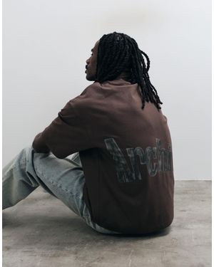 ASOS T-shirt boxy oversize à imprimé texte - Noir