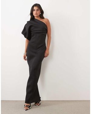 ASOS Scrunch One Shoulder Maxi Dress - Black