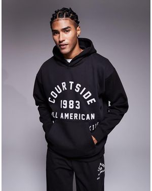 Courtside Oversized Pullover Hoodie - Blue