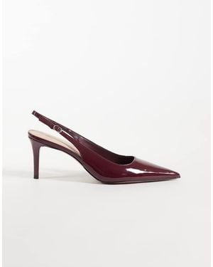 Mango Slingback Met Hak Van Imitatieleer - Paars