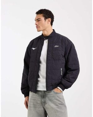Hollister Chaqueta Bomber Negra Con Estampado Gráfico De Ford De Nailon De - Azul