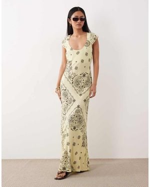ASOS Scoop Neck Bias Maxi Dress - Natural