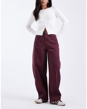 ASOS High Waist Barrel Jeans - Red