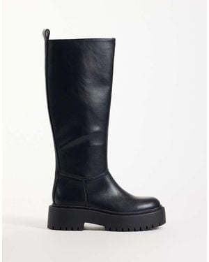 ASOS Carys Chunky Instapknielaarzen - Blauw