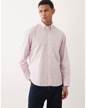 Mango Classic Striped Shirt - Pink
