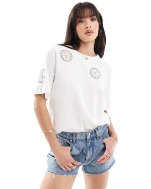 Object Jersey T-Shirt With Cutwork - White