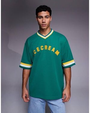 ICECREAM Logo V-neck Sports Jersey - Green
