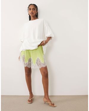 ASOS Mix & Match Plisse Shorts - Green