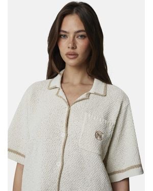 Good For Nothing – cropped-hemd aus bouclé-strick - Weiß