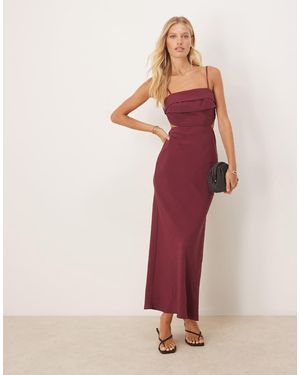 ASOS Folded Bust Detail Cut Out Midi Slip Dress - Pink
