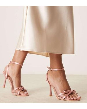 Be Mine Wide Fit Sharly Heeled Sandals With Bow Detail - Natural
