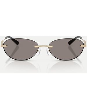 Michael Kors Manchester ovale sonnenbrille mit grauen gläsern - Mettallic