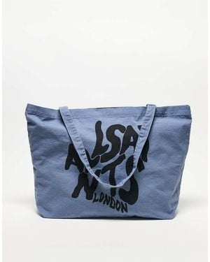 AllSaints Orlando Logo Tote Bag - Blue