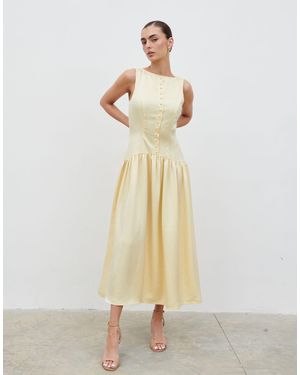 Pretty Lavish – midaxi-kleid aus satin - Natur