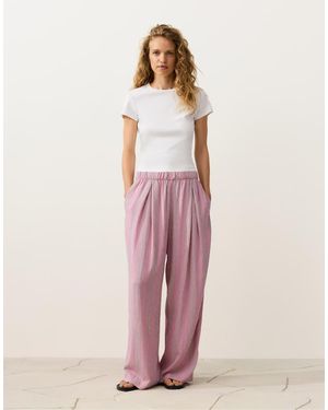 Oysho Straight-Leg Striped Trousers - Pink