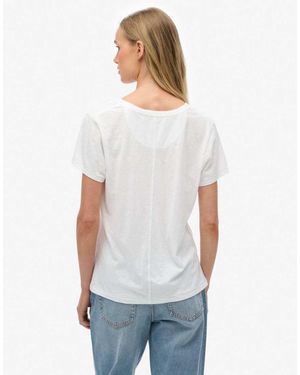 Superdry Studios Slub Embroidered T-Shirt - White