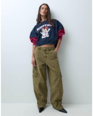 ASOS Disney Varsity Sweatshirt Met Mickey Mouse-Print - Groen
