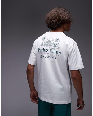 Parlez Retreat Motif Back T-Shirt - White