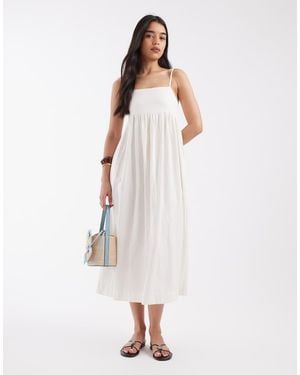JJXX Linen Blend Maxi Dress - White
