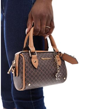 River Island Mini Monogrammed Bowler Bag - Brown
