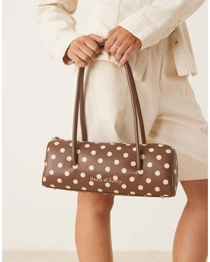 House Of Sunny Polka Dot Shoulder Bag - Natural