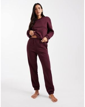 Vero Moda Joggers Burdeos Extragrandes Con Bajos Ajustados De (Parte De Un Conjunto)-Rojo