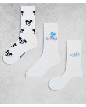 ASOS Disney Mickey Mouse 3 Pack Sock - White