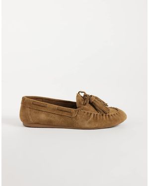 Mango 100% Leren Loafer Met Kwastdetail - Bruin