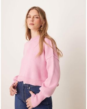 Free People Easy Street Cropped Sweater - Pink