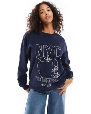 Daisy Street Garfield Nyc Sweatshirt - Blue