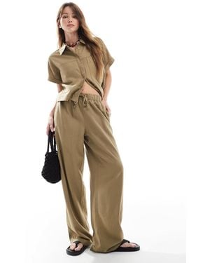 ONLY Linen Mix Pull On Pants Co-ord - Natural