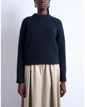 TOPSHOP Knitted Raglan Exposed Seam Sweater - Blue