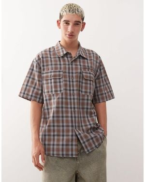 Collusion Boxy Skate Shirt - Brown