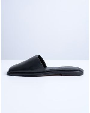 TOPSHOP Almina Leather Square Toe Mules - White