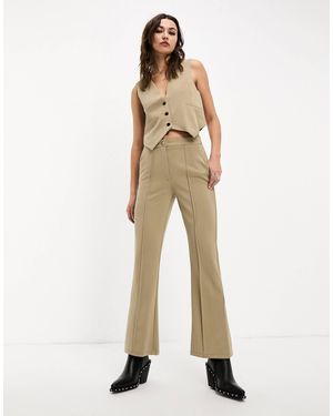 Jdy Front Slit Flare Trouser - Natural