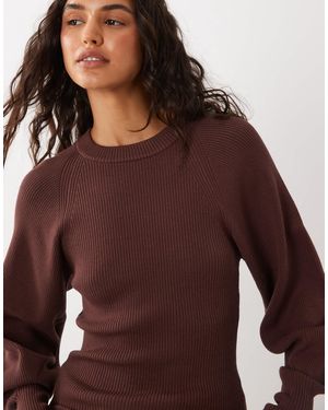 ASOS Oberteil mit strukturierten volumenärmeln - Braun
