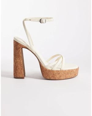 ASOS Nancy Strappy Platform High Heeled Sandals - White