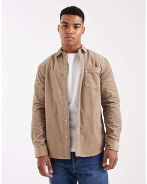 New Look Waffle Cord Overshirt - Natural