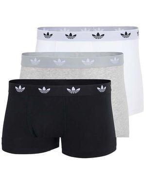 adidas Originals 3 Pack Comfort Flex Cotton Trunks - Blue